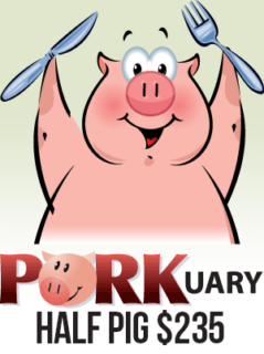 Porkuary half pig for 235.00