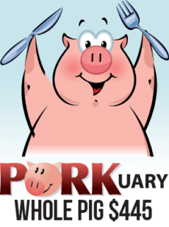 Porkuary whole pig for 445.00